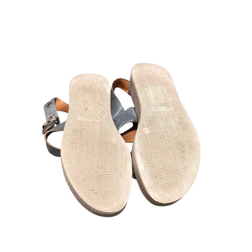 Aquatalia Ash Blue Leather Ankle Strap Wedge Sandal Women's Size 9‎ Comfortable - Picture 9 of 16